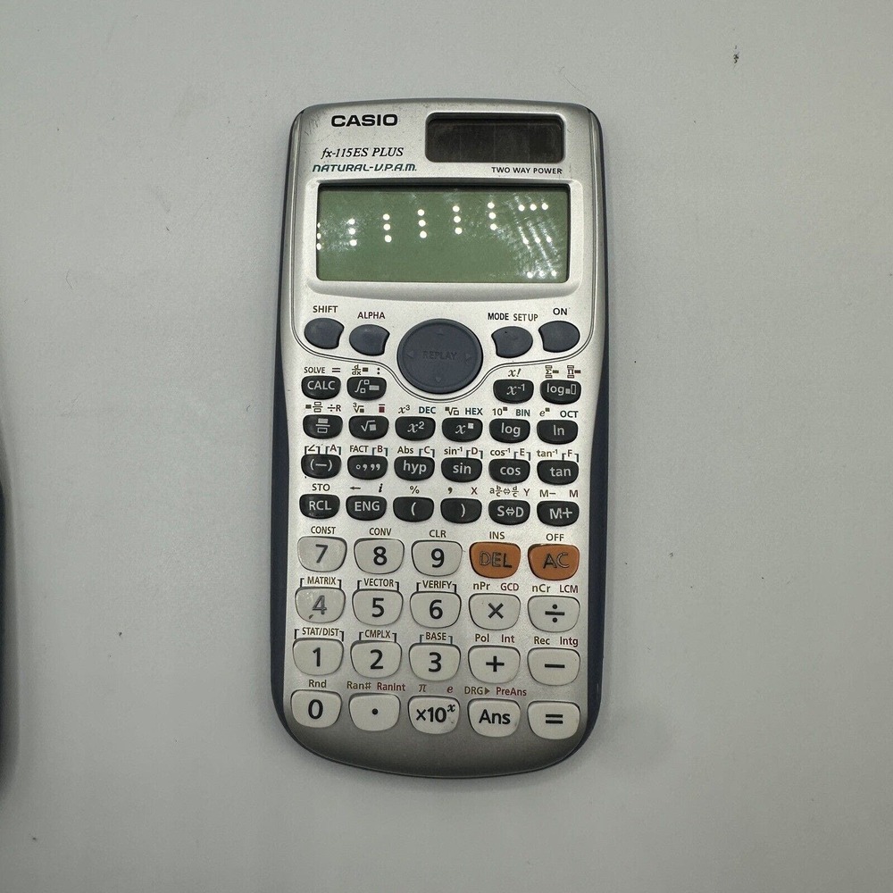 Casio Fx-115ES Plus Natural-V.P.A.M. Scientific Calculator Works Great Blue EUC